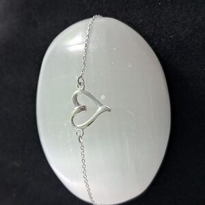 Sterling‎ Silver Cursive Heart bracelet